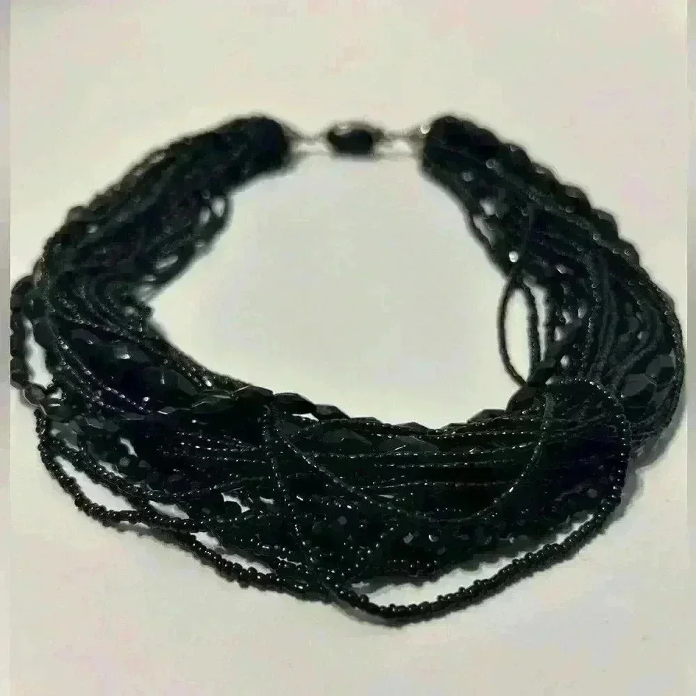Statement Piece Multi-layered beaded chocked necklace